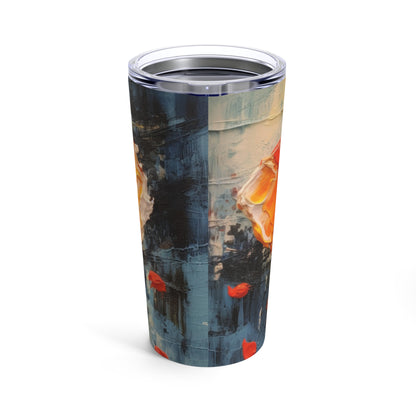 Poppy Elegance in Your Hands: Tumbler with Delicate Flower Drawings