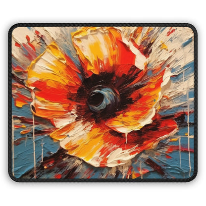 Poppy Symphony: Gaming Mouse Pad with Abstract Floral Artwork