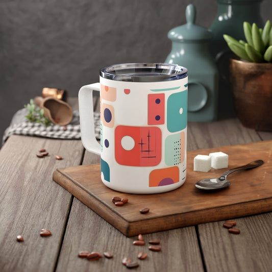 Abstract Art Insulated Coffee Mug: Modern meets Midcentury