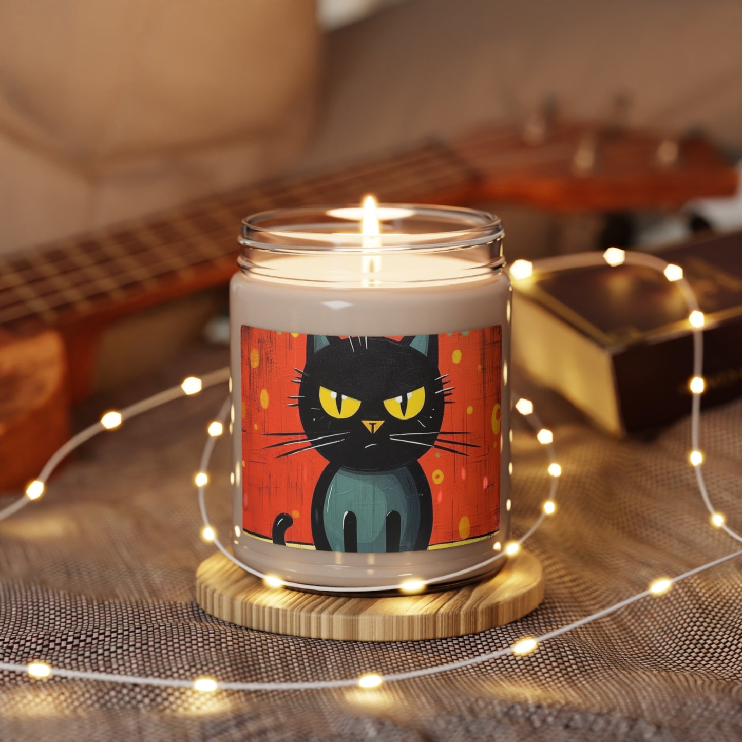 Fashionably Retro Feline: Midcentury Modern Scented Soy Candle with a Vintage Cat-Inspired Flair