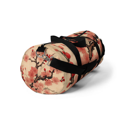 Floral Fusion: Duffel Bag Merging Cherry Blossom Beauty and Artistic Flower Drawings