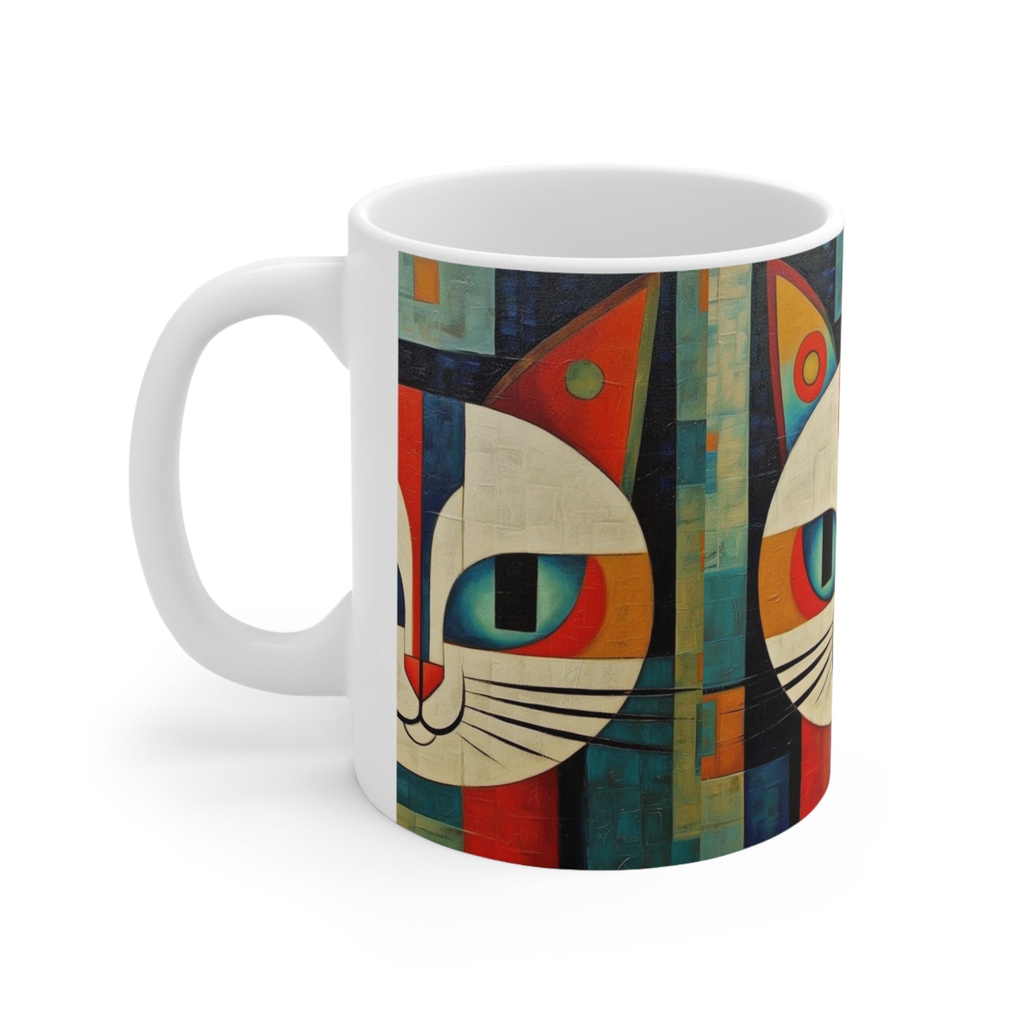 Midcentury Picasso Fusion: Ceramic Mug for Modern Art Enthusiasts