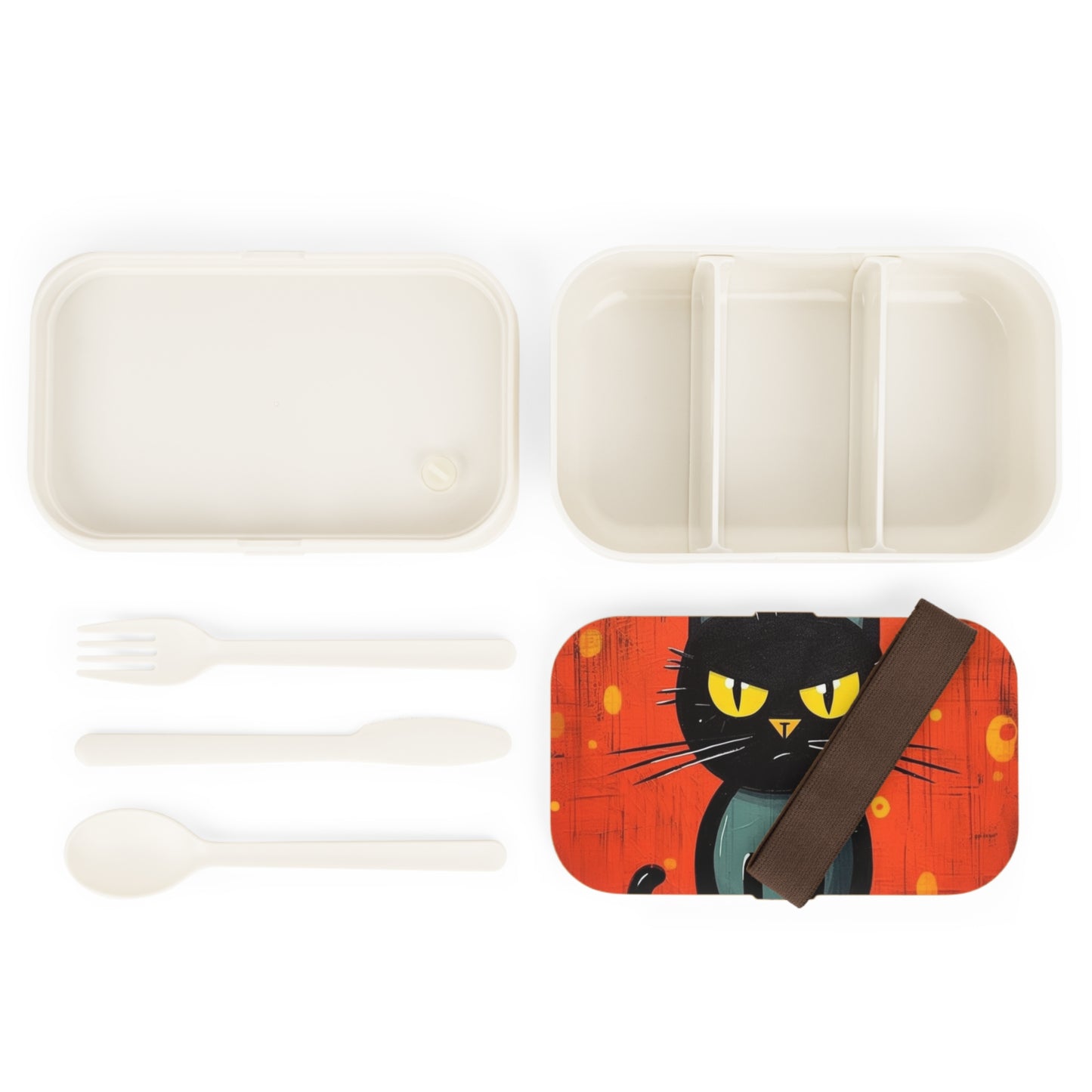 Fashionably Retro Feline: Midcentury Modern Bento Box with a Vintage Cat-Inspired Flair