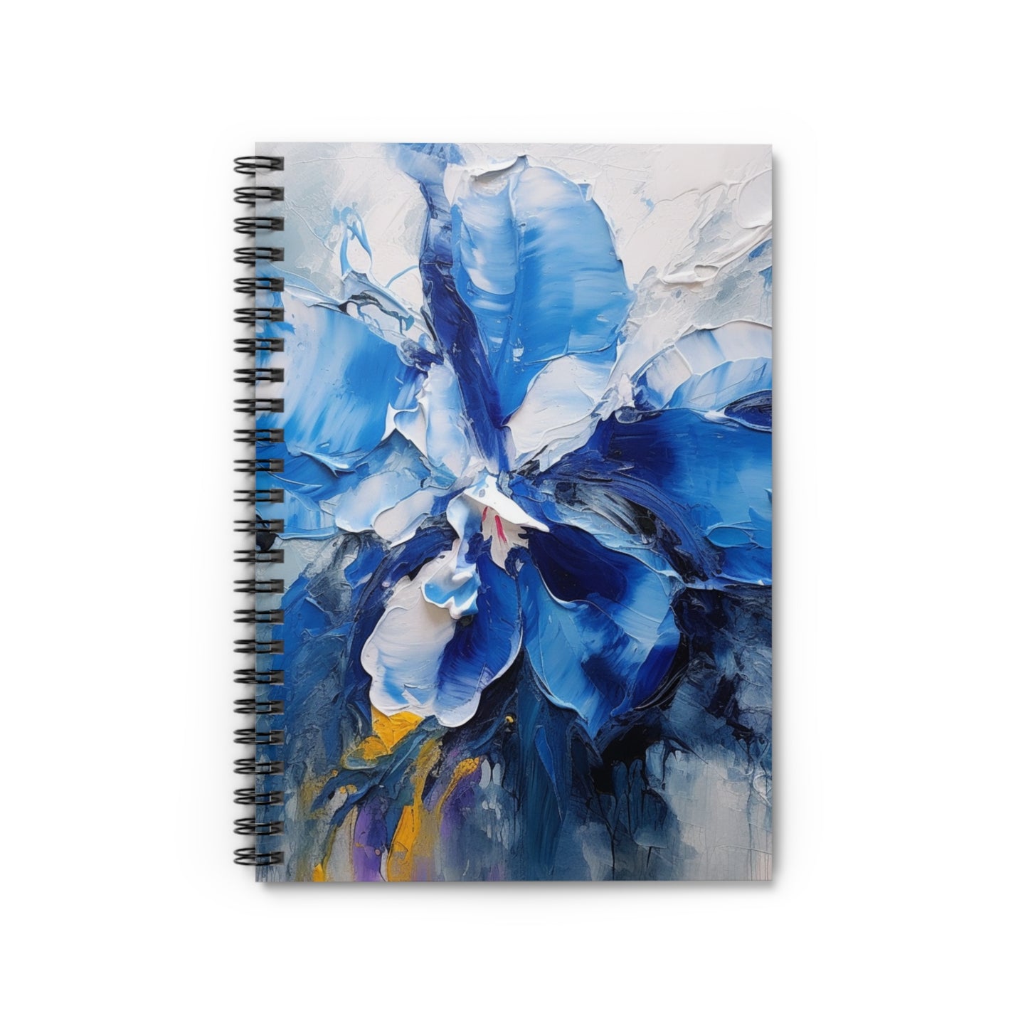 Spiral Notebook Ruled with Blue Orchid Drawing: A Delicate Tribute to Nature's Splendor