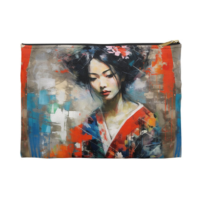 Accessory Pouch with Geisha Art: Style with Japanese Artistic Flair