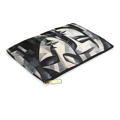 Abstract Oil Paint Accessory Pouch: Cubist Artistry in a Portable Masterpiece