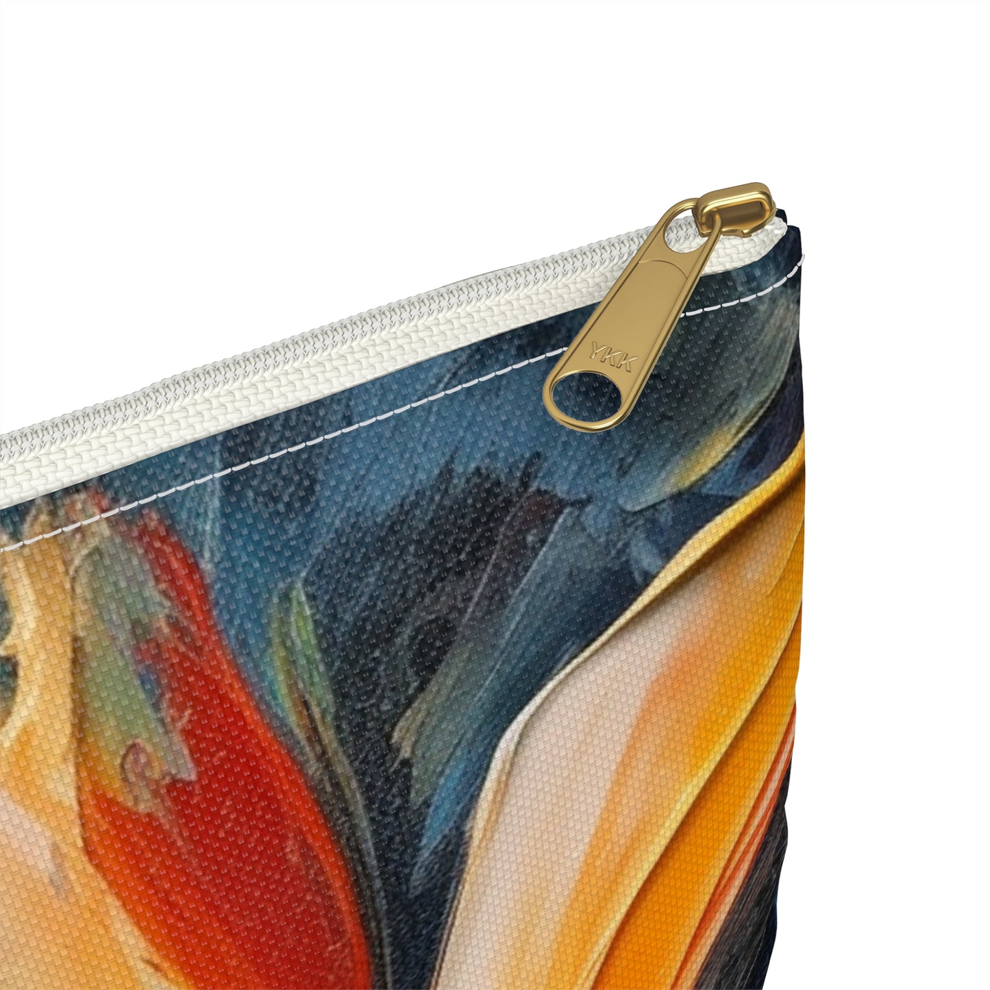 Orange Tulip Magic on Accessory Pouch: A Blossoming Artistic Delight