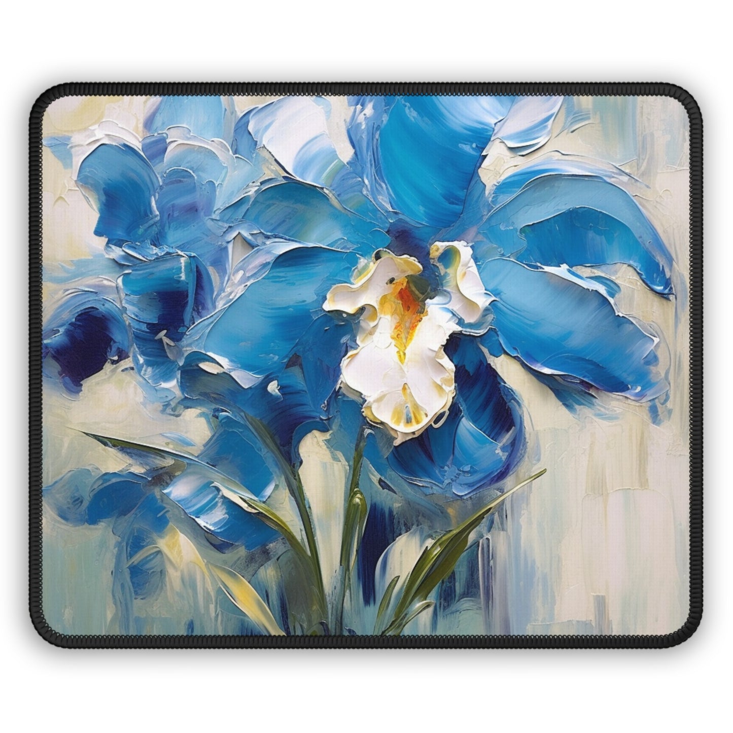 Embrace Artistic Expression with Blue Orchid Abstract Painting Gaming Mouse Pad