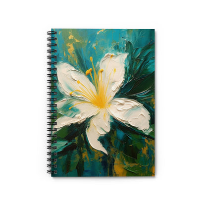 Floral Symphony: Spiral Notebook featuring an Abstract Oil Painting of Jasmine