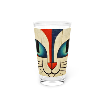 Artistic Vintage Vibes: Picasso-Inspired Midcentury Modern Pint Glass