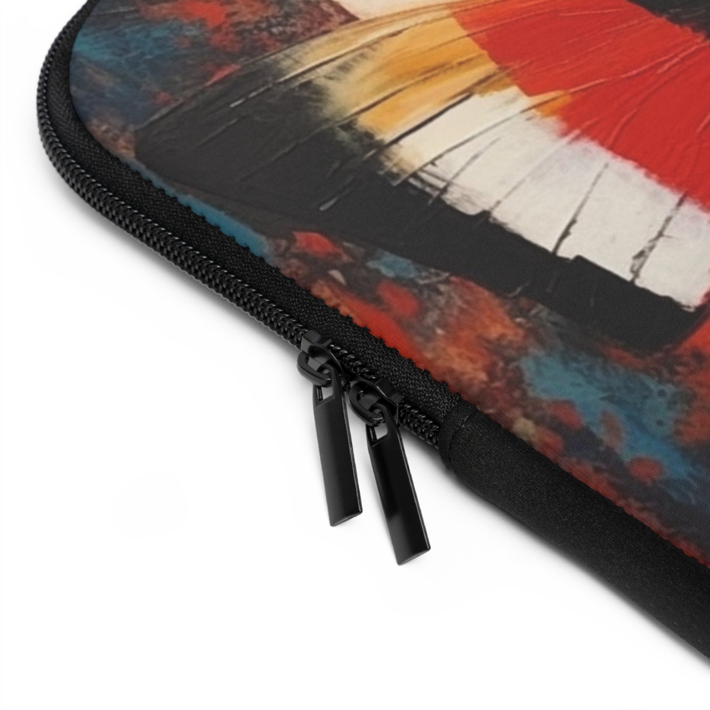 Bauhaus-Inspired Butterfly Symphony: Laptop Sleeve with Vibrant Colors and Intricate Details