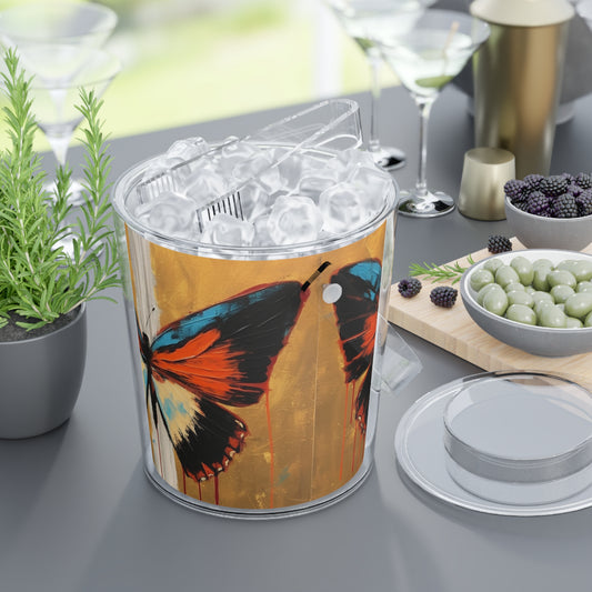 Ice Bucket with Tongs with Bauhaus Butterfly: A Fusion of Art and Nature