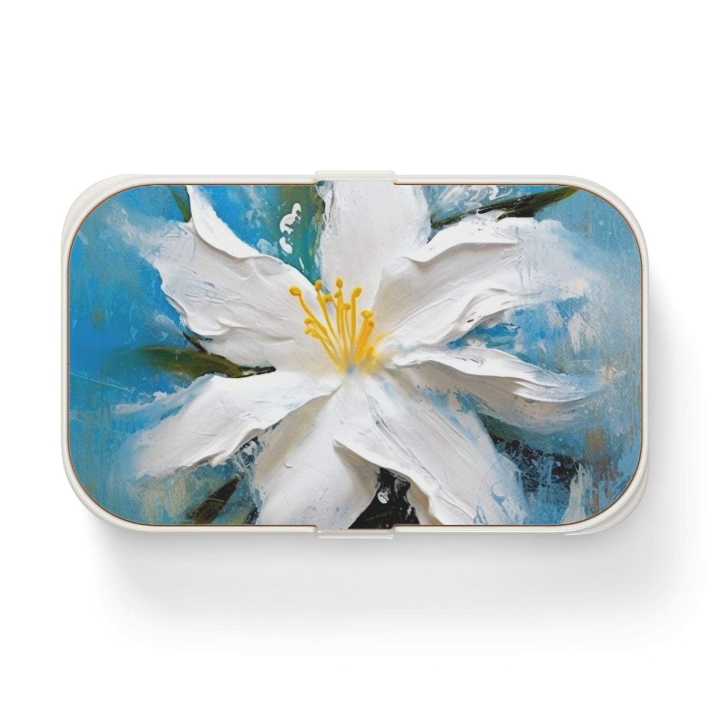 Ethereal Elegance: Bento Box featuring an Abstract Oil Painting of Jasmine