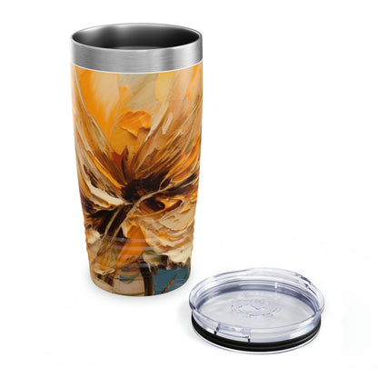 A Brush of Nature's Elegance: Tumbler for Artistic Flower Lovers