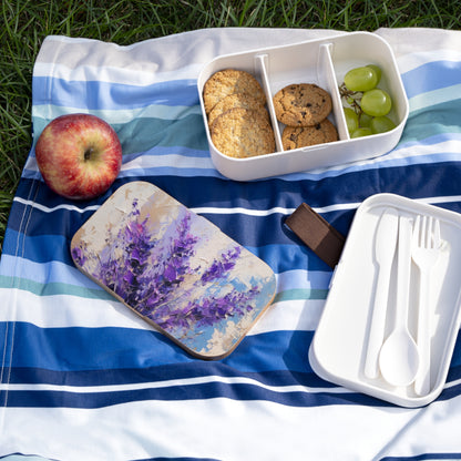 Vibrant Lavender Art on Bento Box: A Floral Delight for Your Senses