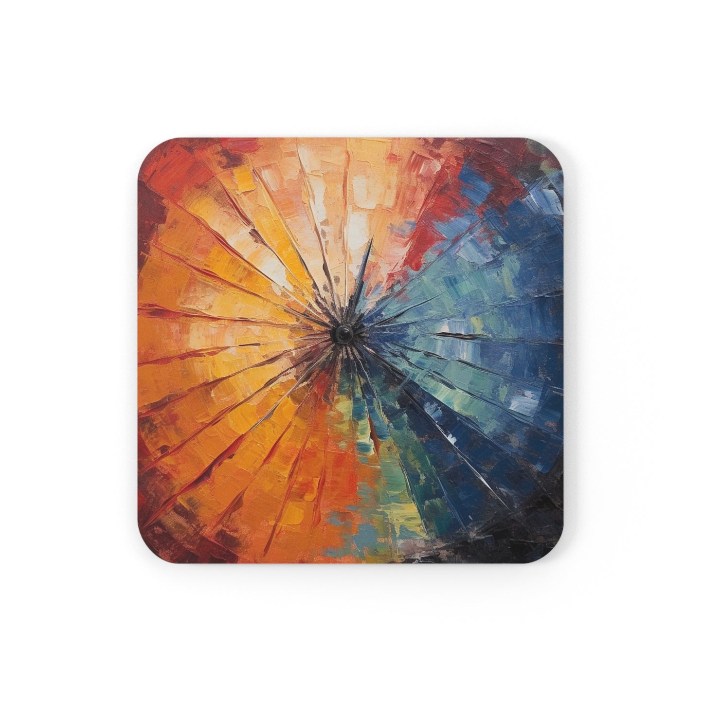 Abstract Art Corkwood Coaster Set: Japanese Umbrella, A Reflection of Creativity