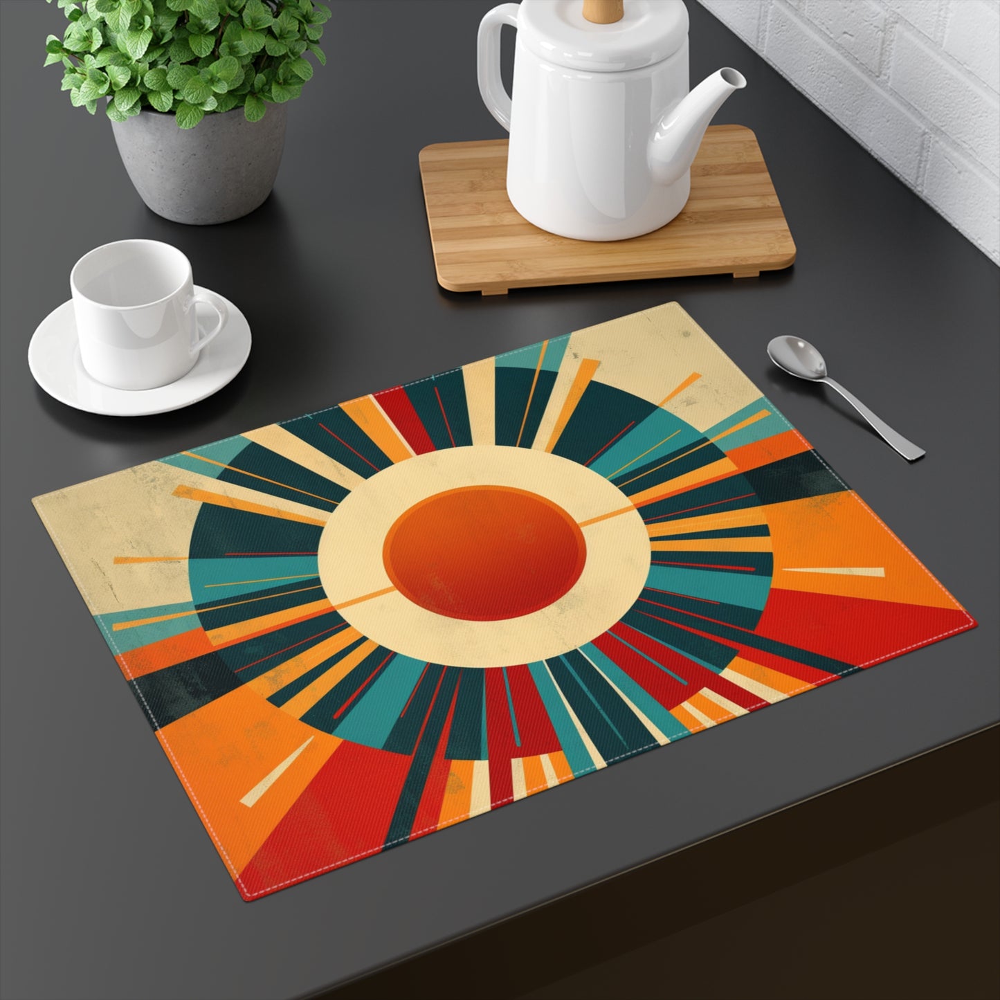 Minimalist Sunshine: Midcentury Modern Sun Placemat