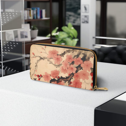 Cherry Blossom Fusion Zipper Wallet