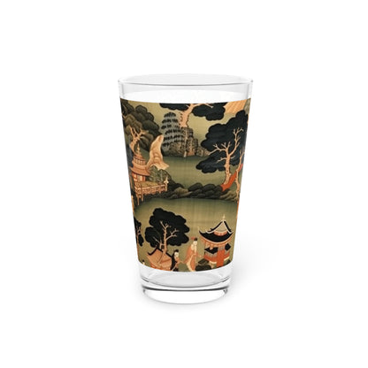 Tapestry Treasures: Japanese-inspired Pint Glass