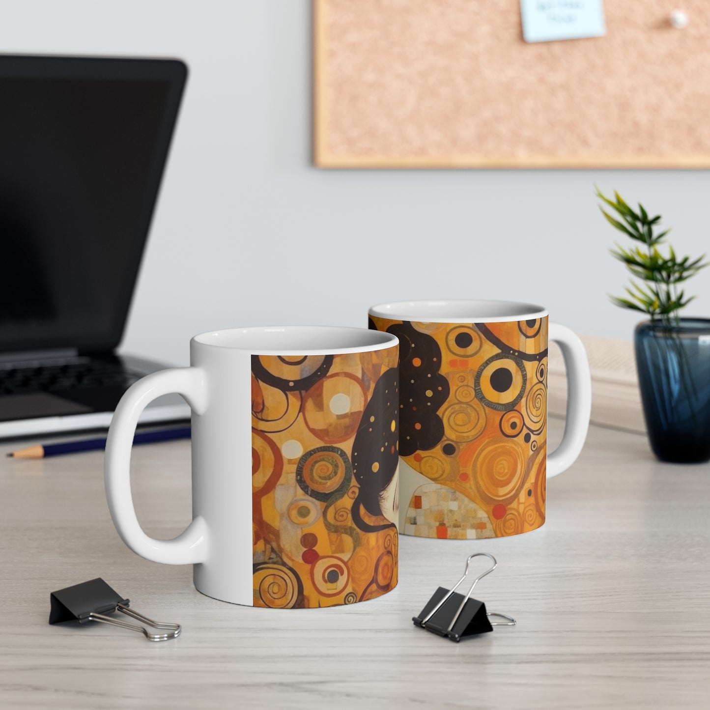 Gustav Klimt Inspired Ceramic Mug: A Tribute to the Iconic Art of the Vienna Secession