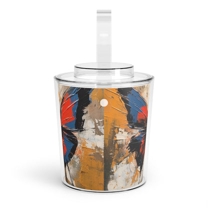 Bauhaus-Inspired Butterfly Wings: Ice Bucket with Tongs for Abstract Art Enthusiasts