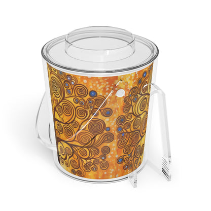 The Tree of Life Ice Bucket with Tongs: A Modern Art Tribute to Gustav Klimt