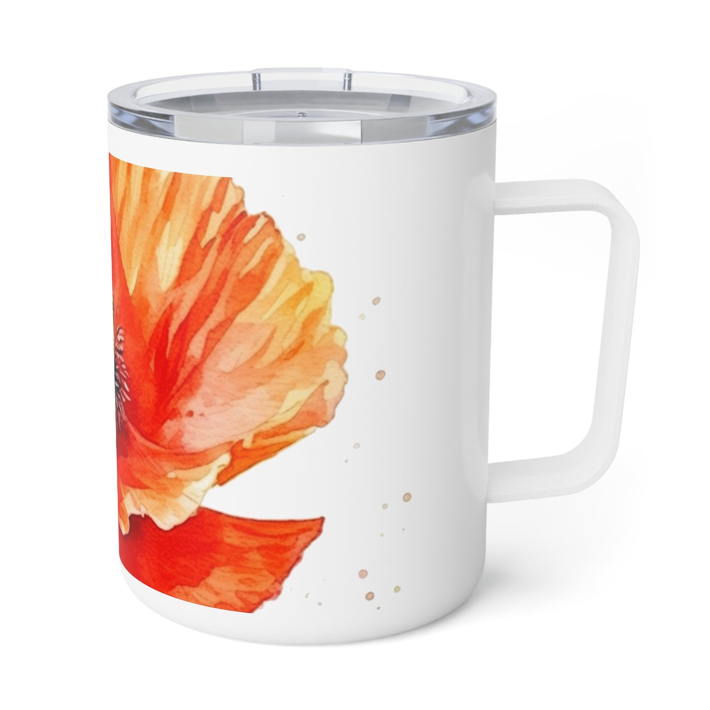 Watercolor Poppy Garden Insulated Coffee Mug: Unleash the Beauty of Nature