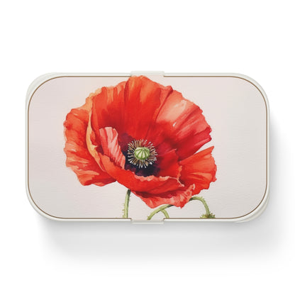 Vibrant Watercolor Poppy Bento Box: Beauty of Nature