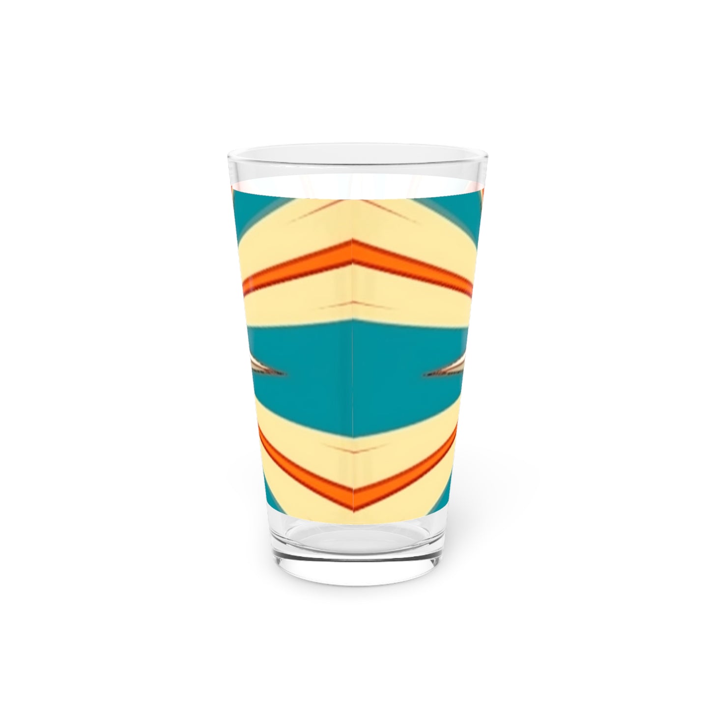 Abstract Art in Starburst Candy Colored Atomic Age Pint Glass