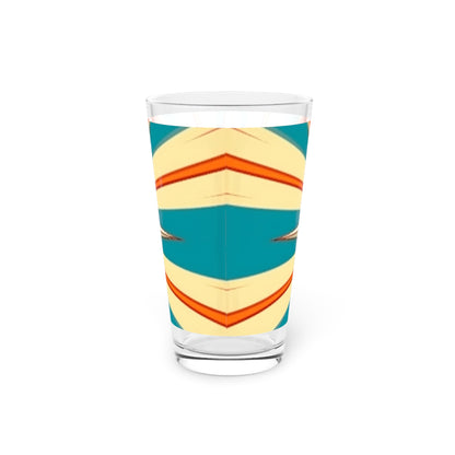 Abstract Art in Starburst Candy Colored Atomic Age Pint Glass