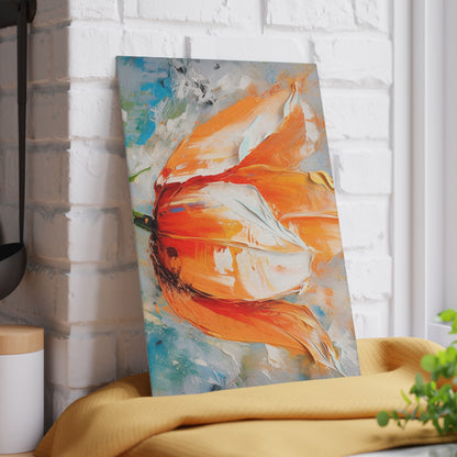 Glass Cutting Board with Vibrant Orange Tulip: Embrace the Beauty of Nature