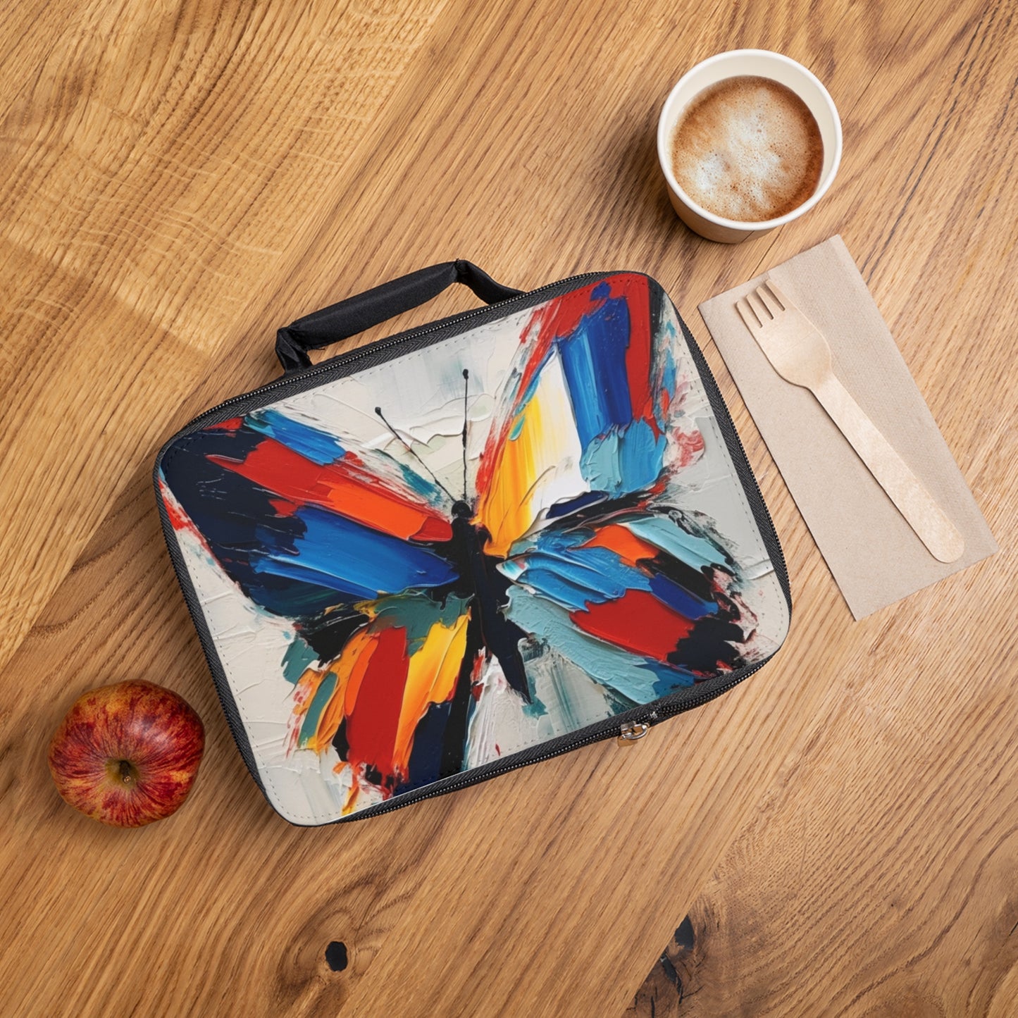 Abstract Lunch Bag for Art Lovers: Butterfly-Inspired Delight