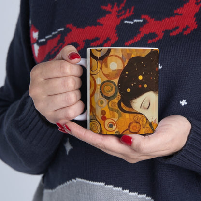 Gustav Klimt Inspired Ceramic Mug: A Tribute to the Iconic Art of the Vienna Secession