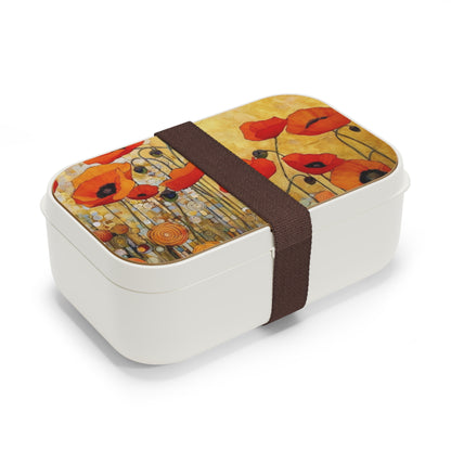 Bento Box Adorned with Gustav Klimt's Poppies