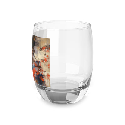 Japanese-Inspired Abstract Oil Painting Whiskey Glass: Celebrating Geisha Beauty