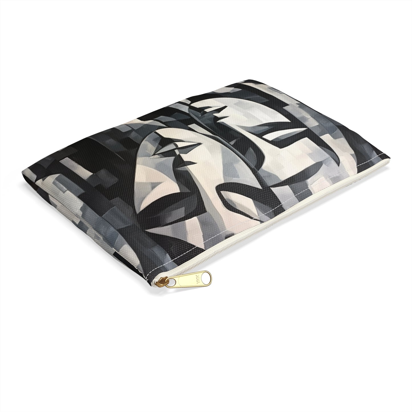 Abstract Oil Paint Accessory Pouch: Cubist Artistry in a Portable Masterpiece