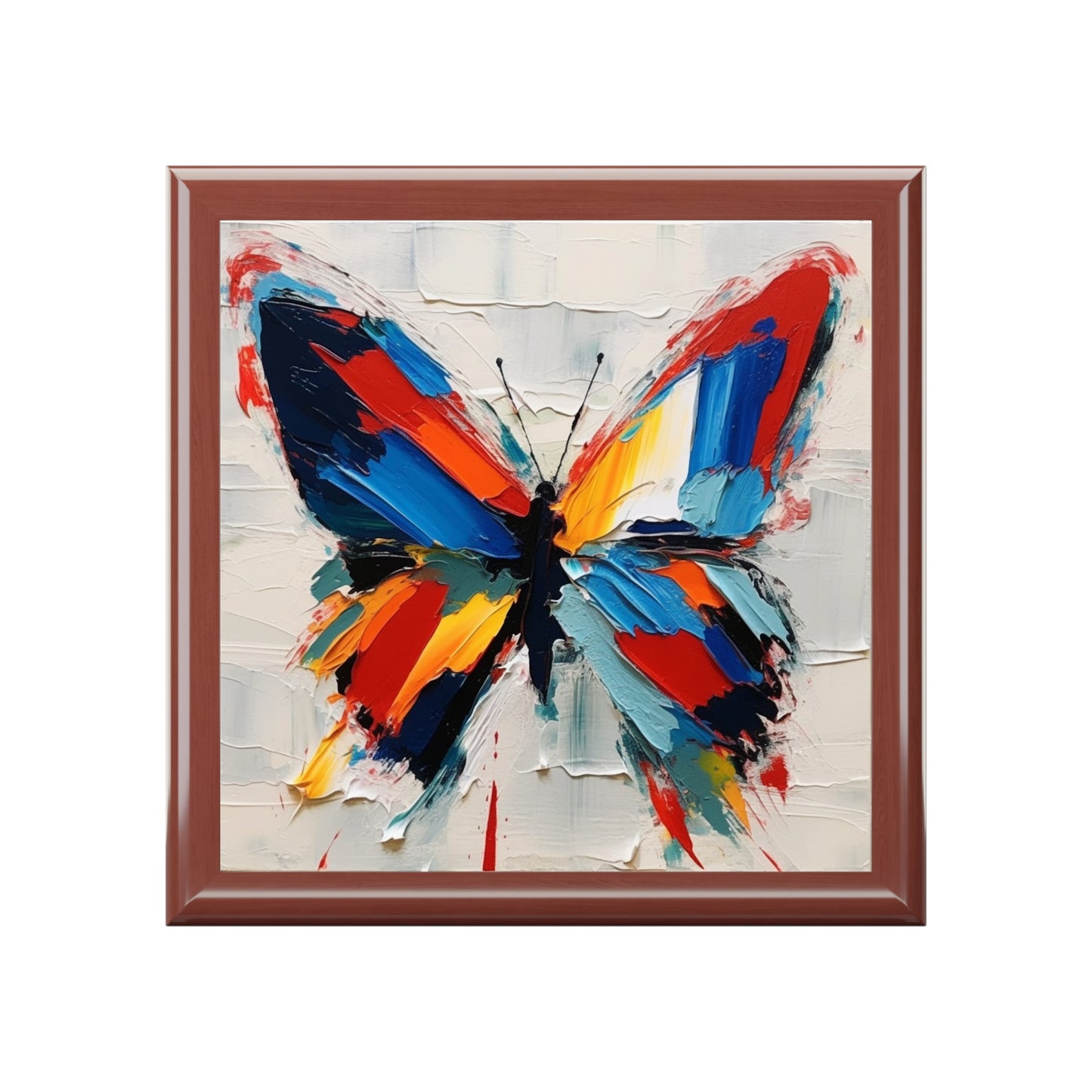 Abstract Jewelry Box for Art Lovers: Butterfly-Inspired Delight