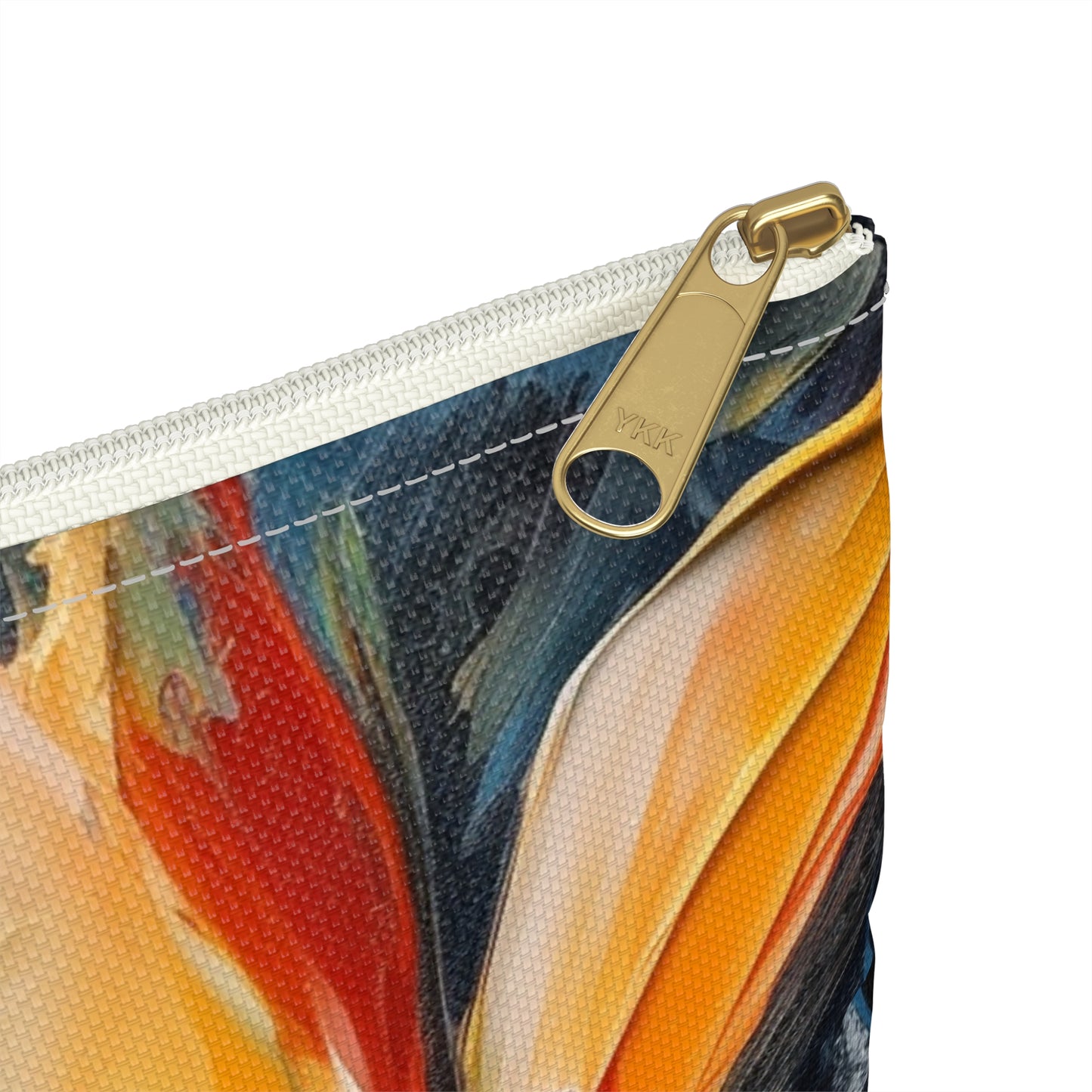 Orange Tulip Magic on Accessory Pouch: A Blossoming Artistic Delight