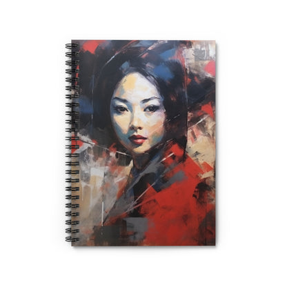 Abstract Backgrounds Spiral Notebook - Ruled Line: Harmonious Blends of Colors and Geisha Inspiration