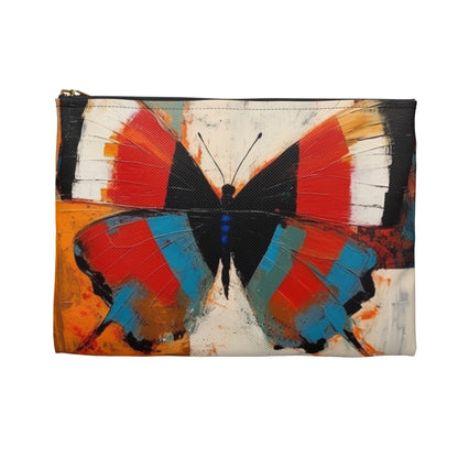 Bauhaus-Inspired Butterfly Symphony: Accessory Pouch with Vibrant Colors and Intricate Details