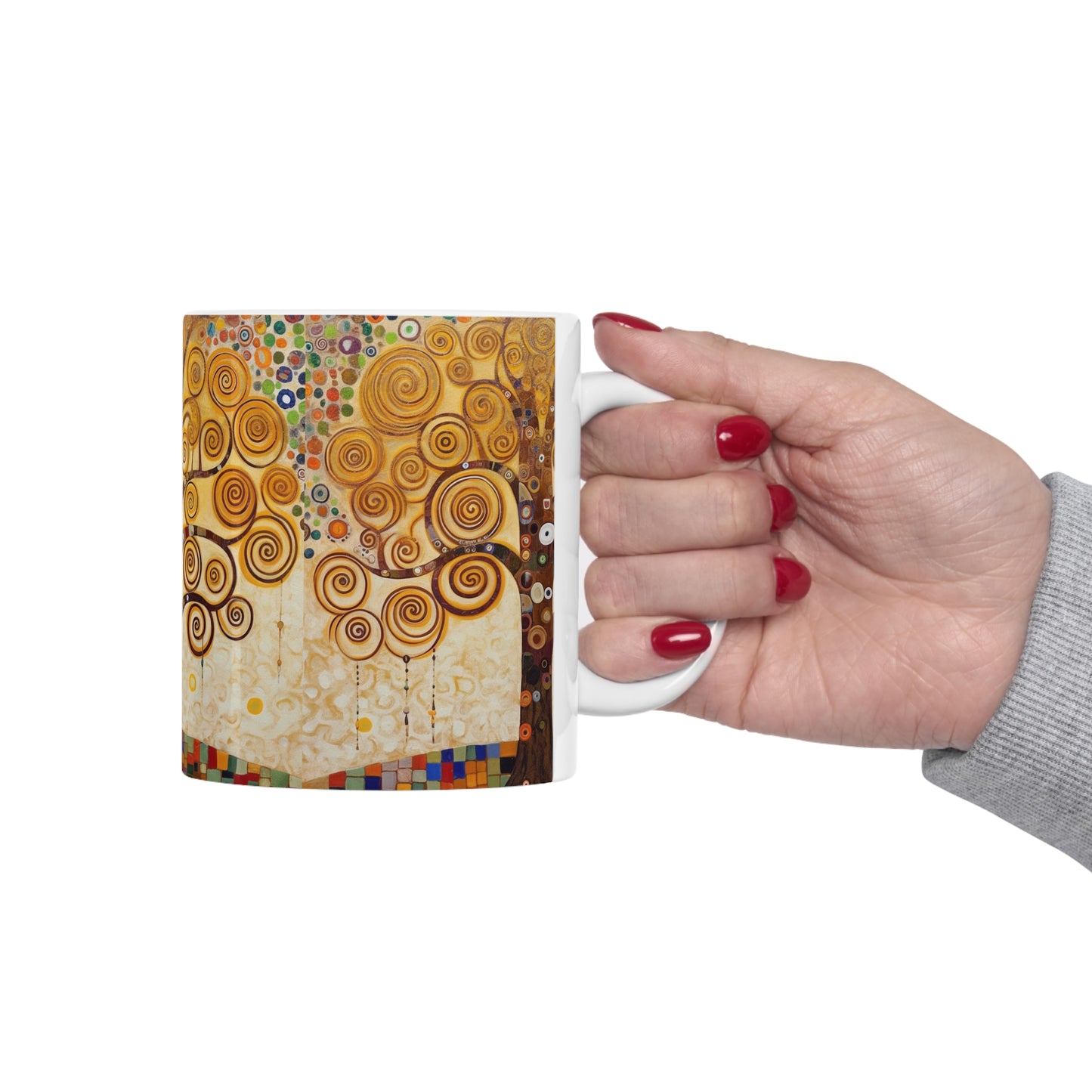 Captivating Artistry: The Tree of Life Ceramic Mug, Inspired by Gustav Klimt's Timeless Masterpiece