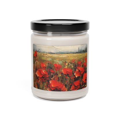 Abstract Poppy Fields: Scented Soy Candle for Artistic Inspiration