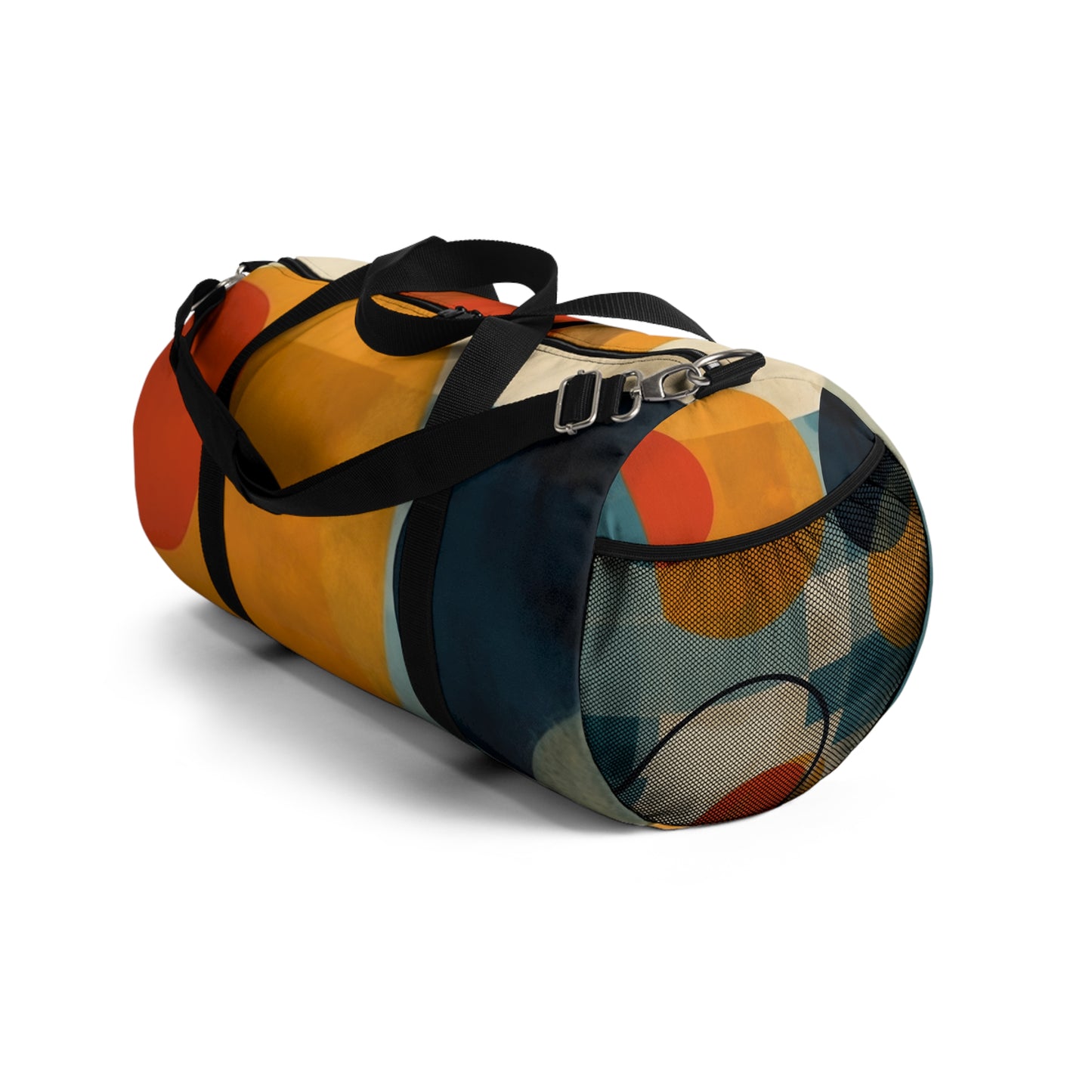 Geometric Artistic Fusion: Step into Modern Artistry with our Midcentury Modern Duffel Bag