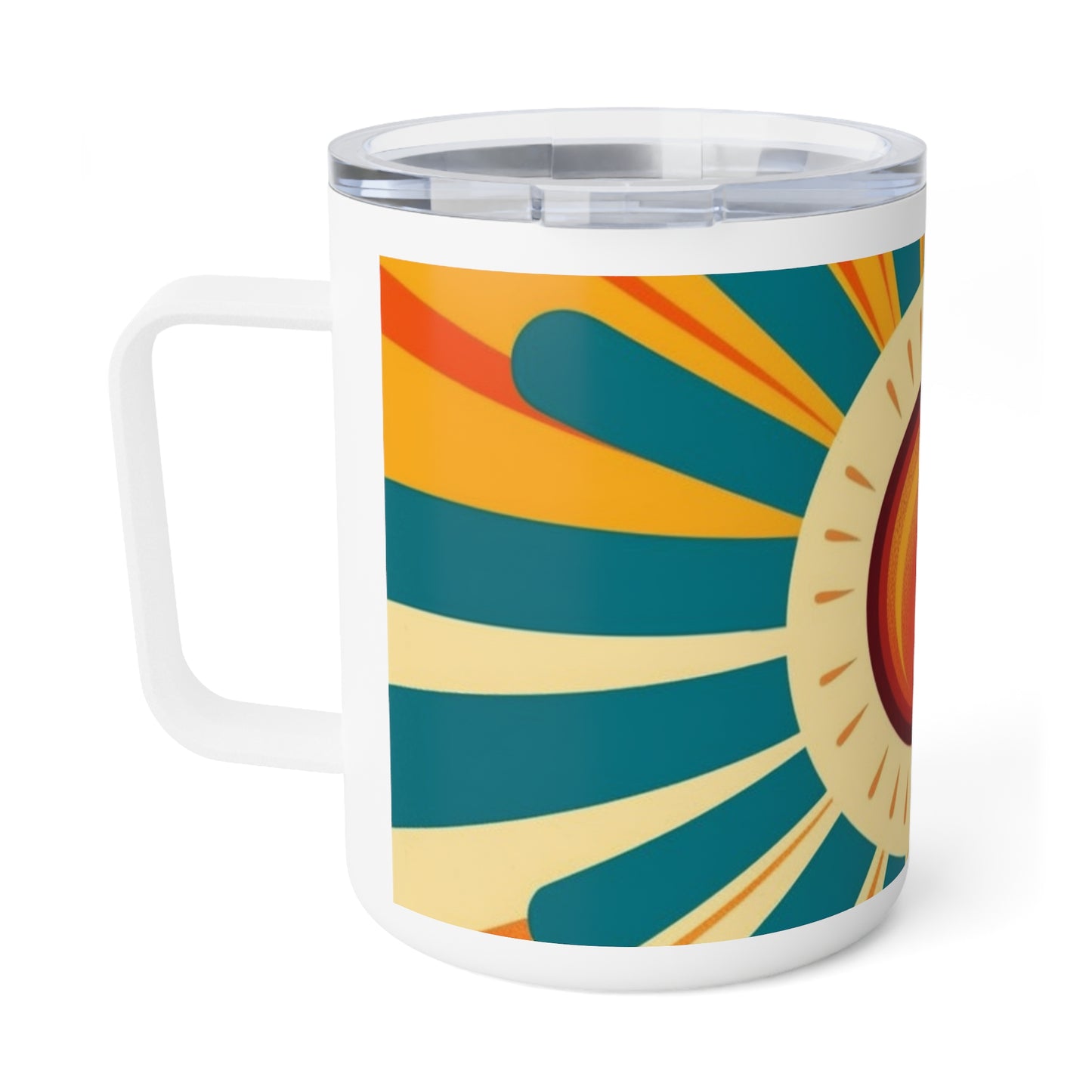 Atomic Age Sunshine: Midcentury Modern Sun Insulated Coffee Mug