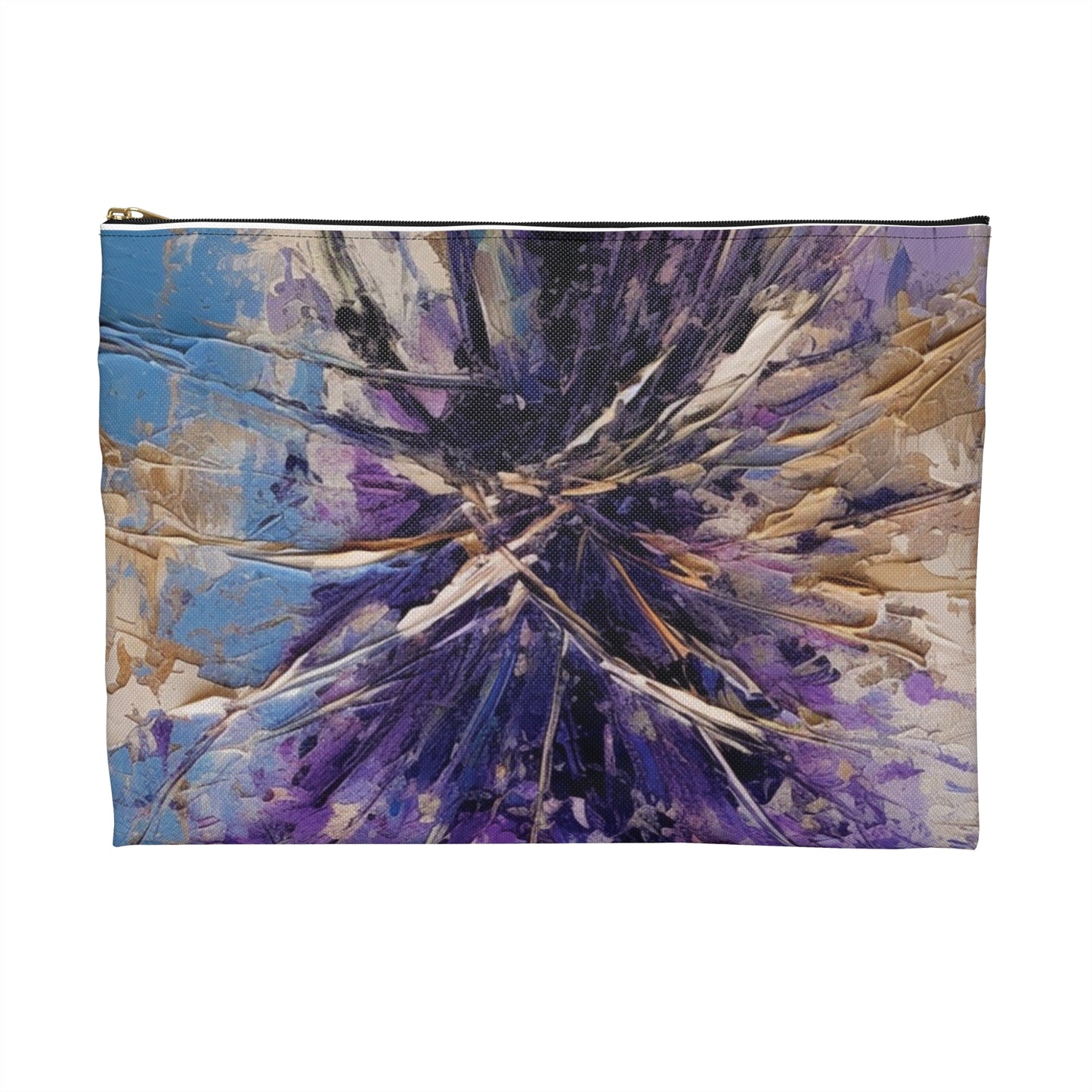 Vibrant Lavender Art on Accessory Pouch: A Floral Delight for Your Senses