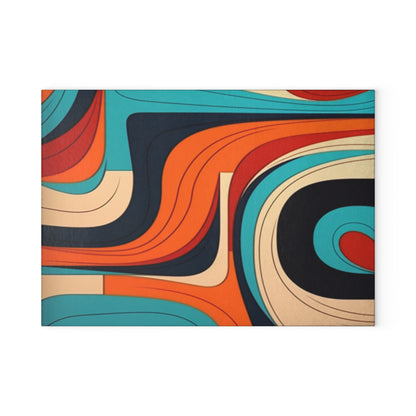 Midcentury Abstractions: Abstract-Inspired Glass Cutting Board for Atomic Age Design