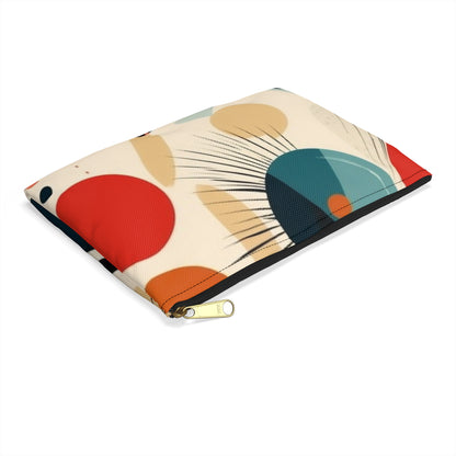 Abstract Elegance: Midcentury Modern Accessory Pouch with Modern Abstract Art and Vintage Fashion