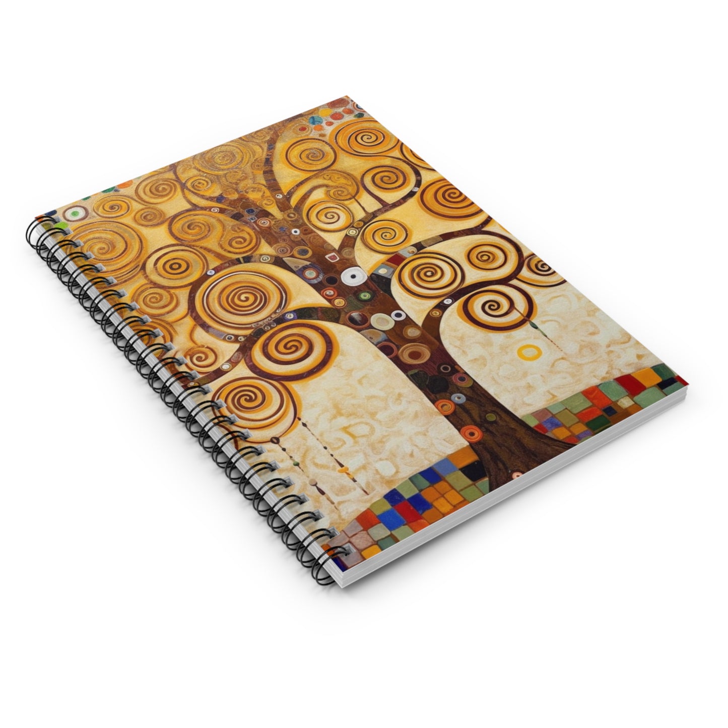 Captivating Artistry: The Tree of Life Spiral Notebook, Inspired by Gustav Klimt's Timeless Masterpiece