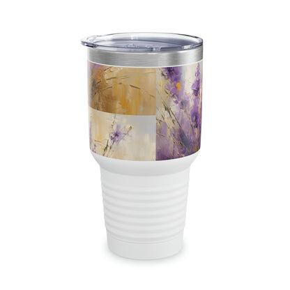 Artistic Expressions: Lavender Drawing on Ringneck Tumbler, A Symphony of Colors