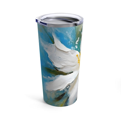 Ethereal Elegance: Tumbler featuring an Abstract Oil Painting of Jasmine